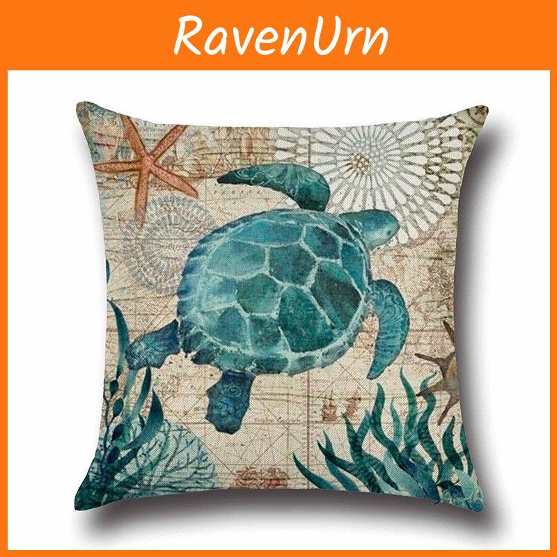 Luxurious Linen Marine Animal Pillow Cushion Cover With Exquisite Sea Creature Design