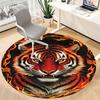 1pc Tiger Flame Print Chair Carpet for Office Non-Slip, Machine Washable Rug for Office - Holiday DecorMachine Made yy251029124