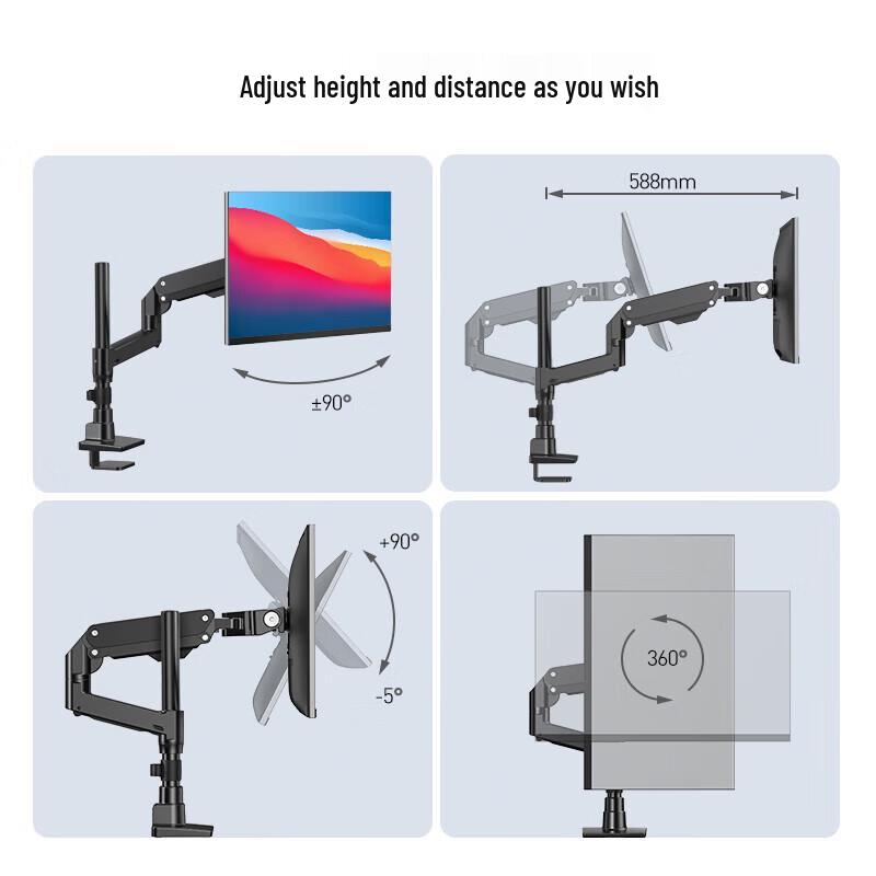 BEWISER Wall-Mounted Dual Monitor Arm for 49-57 Inch Displays