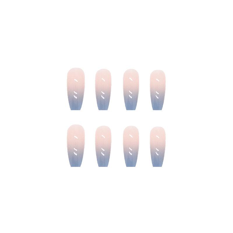 24 Stück Neue Falsche Nägel Neue Maniküre Display Nagelstück Nagelkunst Rein Zu Allmählich Farbe Ändern Langer Ballett-Nagel Fertiges Nagelstück