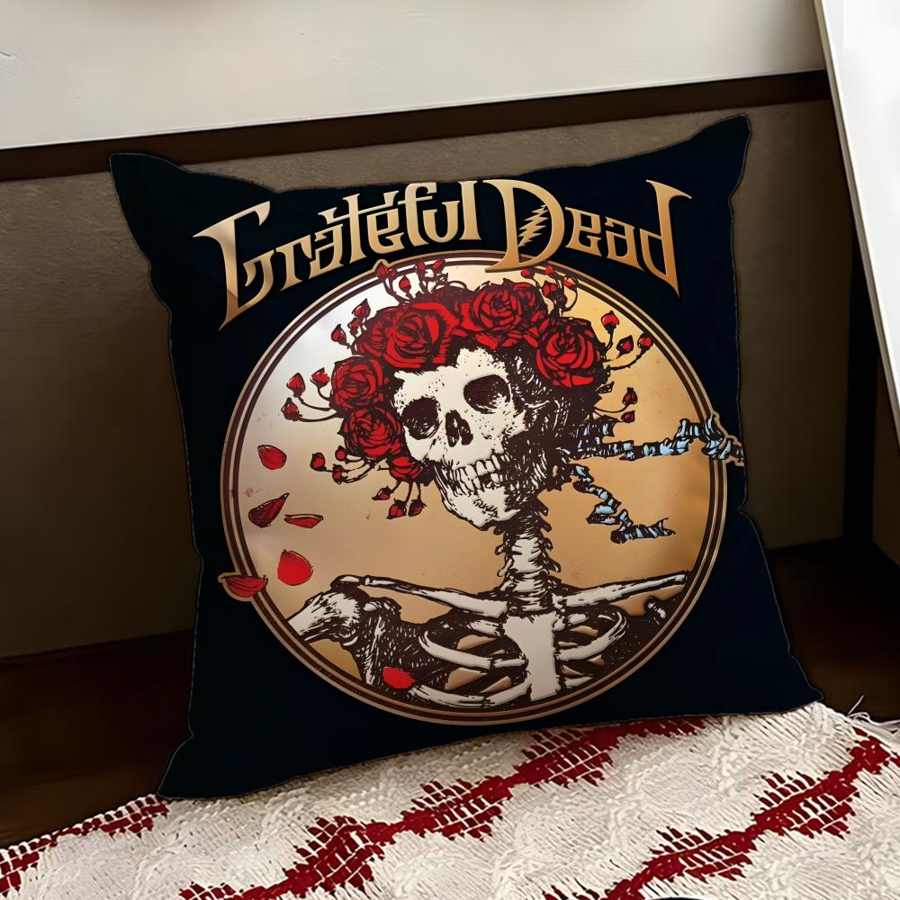 Band GGrateful DDead Cushion Cover Reversible Soft Durable Pillow Cover Home Car MultiScene Use for Daily Comfort