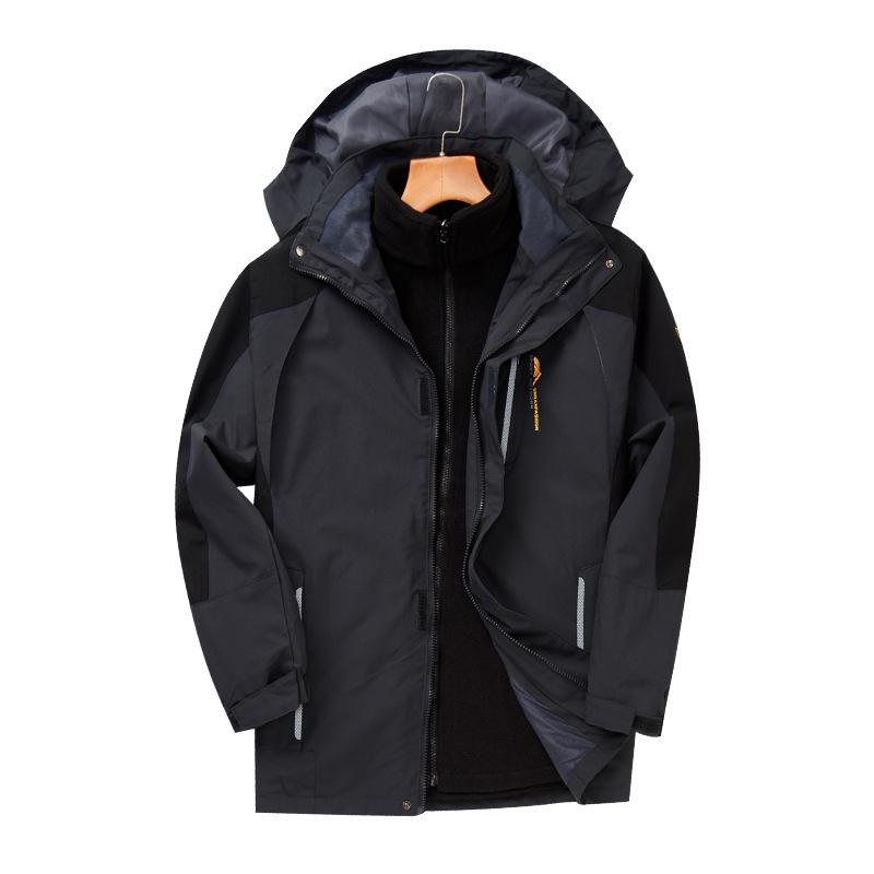 Outdoor Windproof 3-in-1 Detachable Mountaineering Suit with Two-Piece Fleece Liner