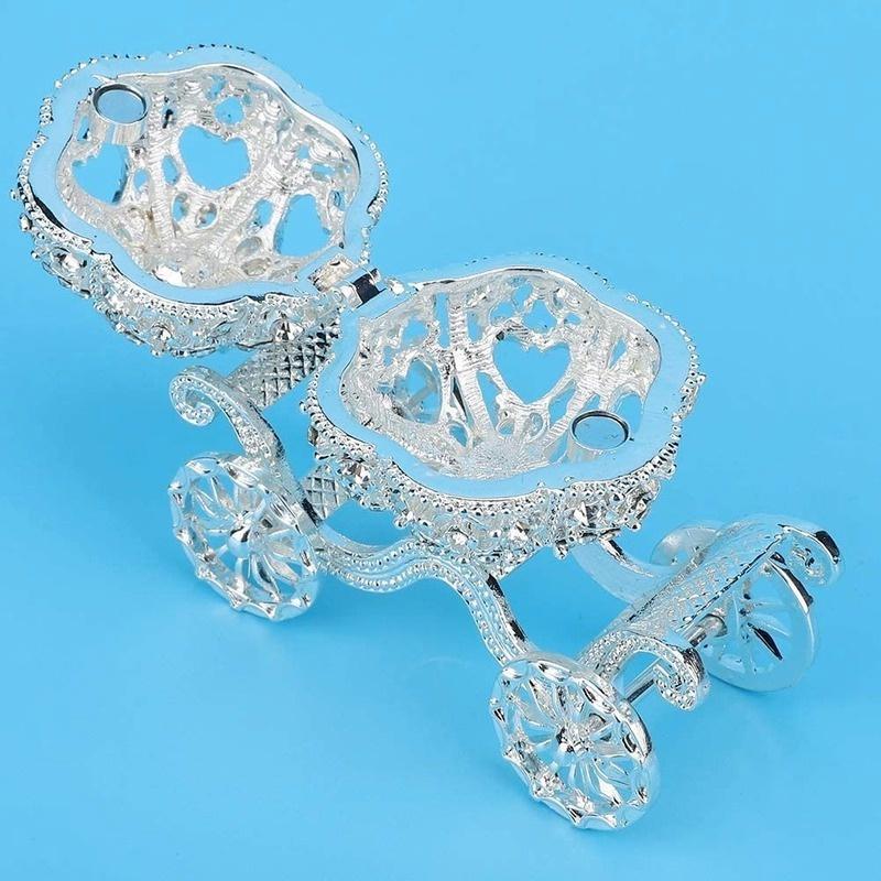 Rhinestone Crystal Pumpkin Carriage Trinket Box Jewelry Box Diamond Gift Collectible Figurine Decorative Jewelry Display Holder Organizer