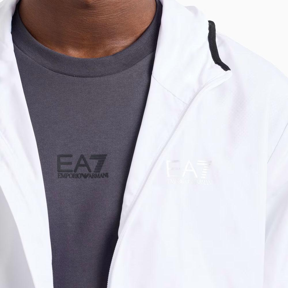 Emporio Armani EA7 SS25 Side Seam Insert Pocket Solid Jacket Men Jackets White 8NPB22-PNGRZ-U0002