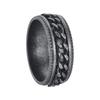 Vintage Distressed Style 304 Stainless Steel Rotating Engraved Chain Ring Men's Jewelry