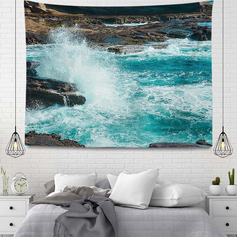 

Настенный декор, гобелен, красивое украшение для комнаты, синие пляжные аксессуары, настенный большой тканевый настенный домашний осенний декор 230X180CM