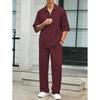 Set casual da uomo due pezzi Estate Rilassato Comodo Collo a revers Mezza manica Abito Pantalone