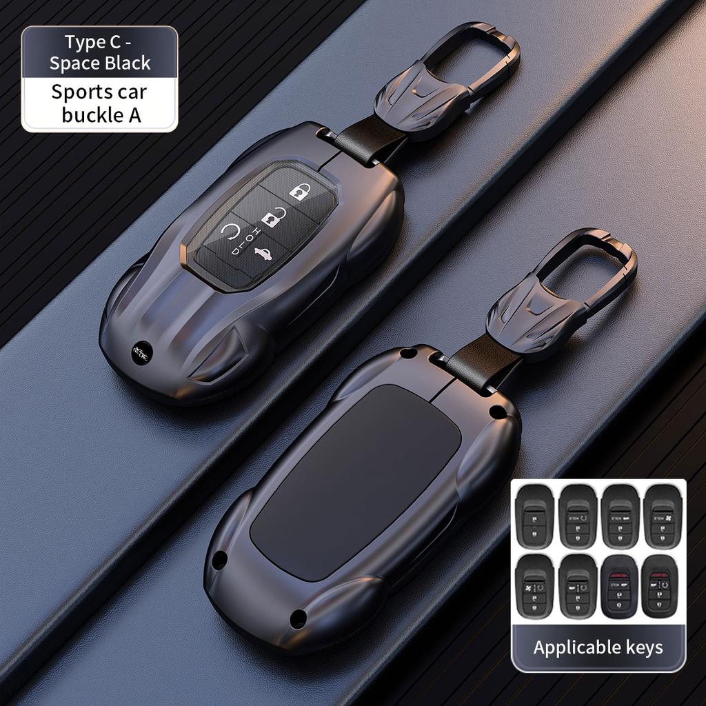 Fashion Car Key Case Cover for Honda Civic Accord HR-V CR-V CRV 2022 2023 Metal Auto Shell Fob Holder Car Accessories