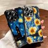Starry Night Van Gogh Art Soft Phone Case For iPhone 15 16 17 Air 14 Pro Max 16E Plus 13 12 Mini Plating Anti-Fall Fundas