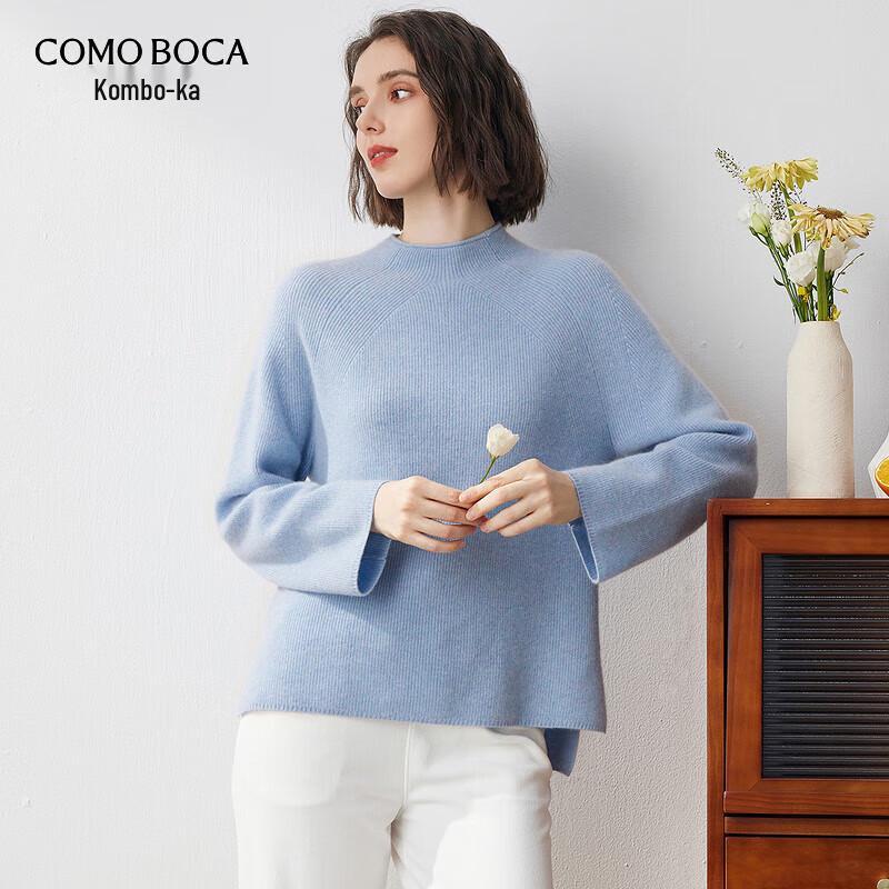 KEMENBOKA Women's Mock Neck Cashmere Sweater