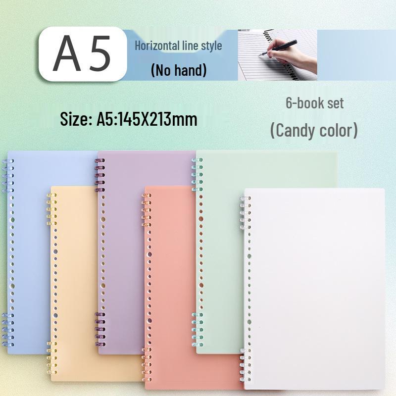 B5 Hand-Friendly Loose-Leaf A4 Junior Notebook with A5 Detachable Coil for Students