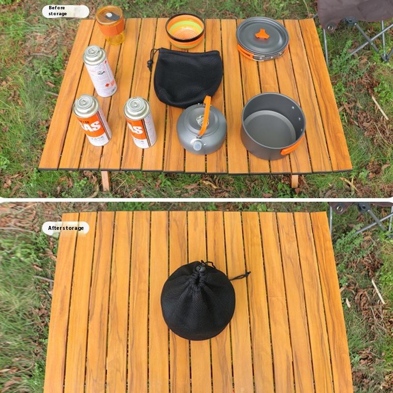 Drawstring Pocket BBQ Water Cups Tableware Organizer Outdoor Camping Storage Protective Bags Portable Picnic Cookware Mesh Bag