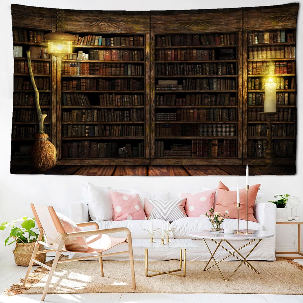 Candle Bookshelf Tapestry Wall Hanging Bohemian Witchcraft Abstract Mysterious Dormitory Bedroom Home Decor