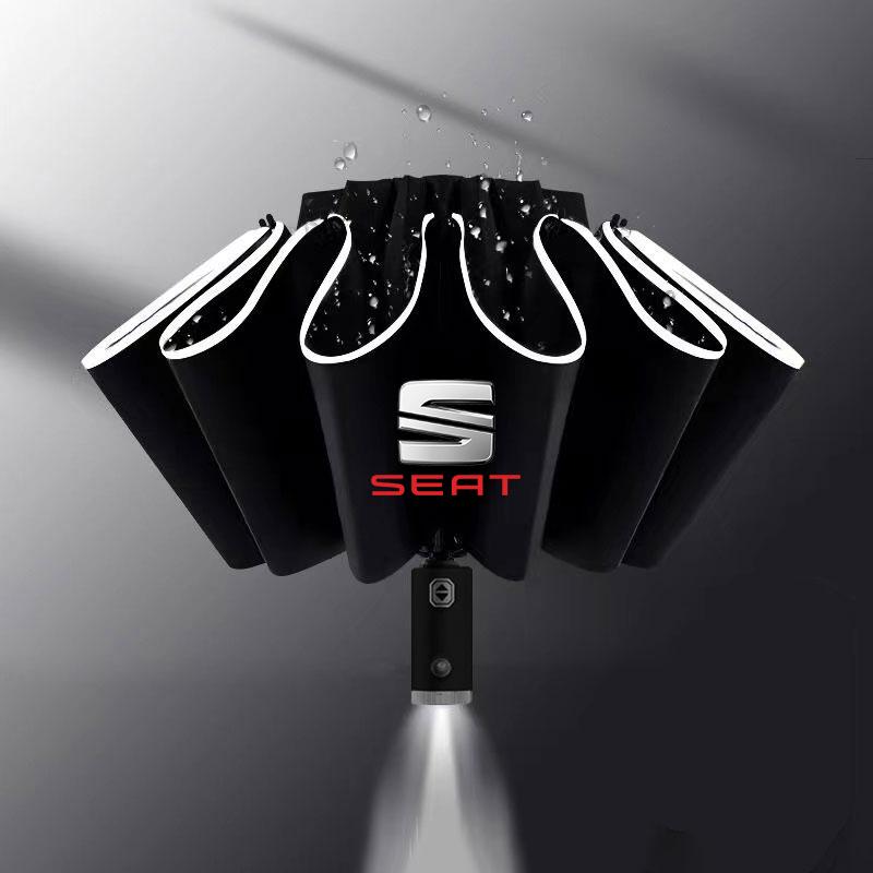Car Led Umbrella Automatic Folding Windproof Sunshade Umbrella For Seat Leon Ibiza Alhambra Exeo Altea Arona Mii Car Accessories ik,098