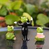 Set of 3 Frog Choir Figurines Garden Ornaments Resin Material Decorative Frog Statues for Outdoor Indoor Display