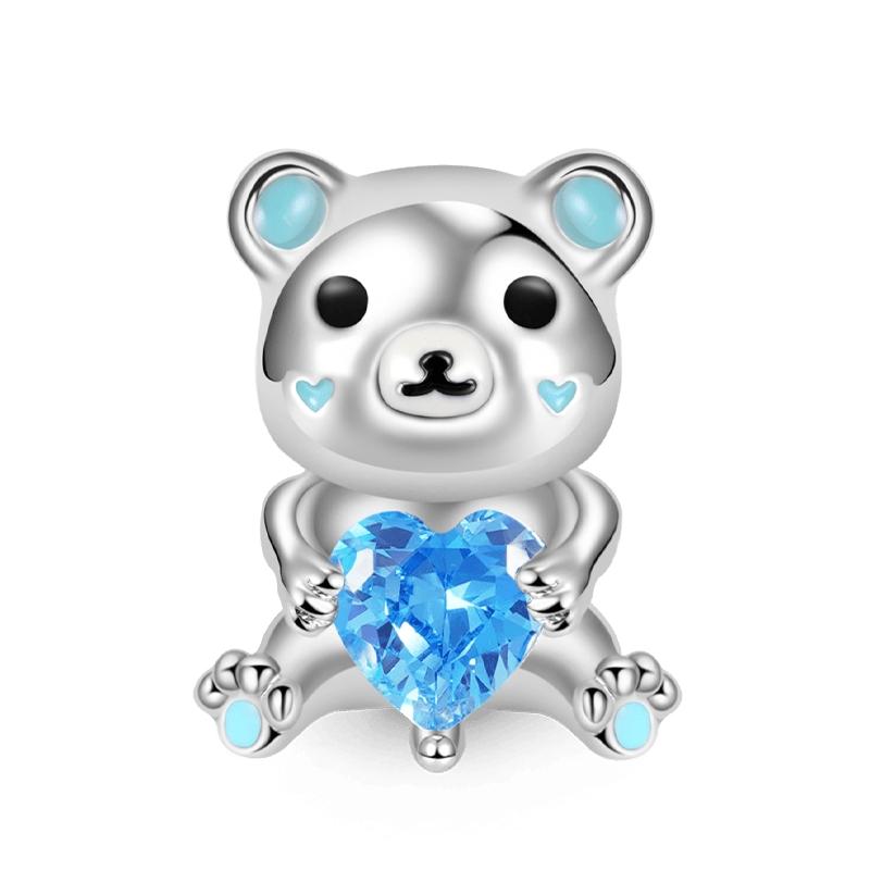 925 Silver Pet Charm Pendant Penguin Monkey Lion Paw Print DIY Bracelet Jewelry Gift for Women Fashion