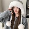 Winter Plush Warm Knitted Hat Color Hairball Hat Thickened Plush Color Wool Hat Women's Hat