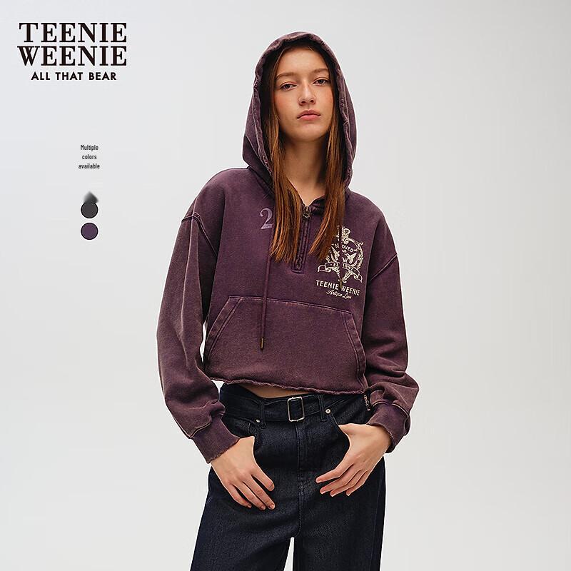 Женская толстовка с капюшоном на молнии Teenie Weenie Bear S фиолетовый