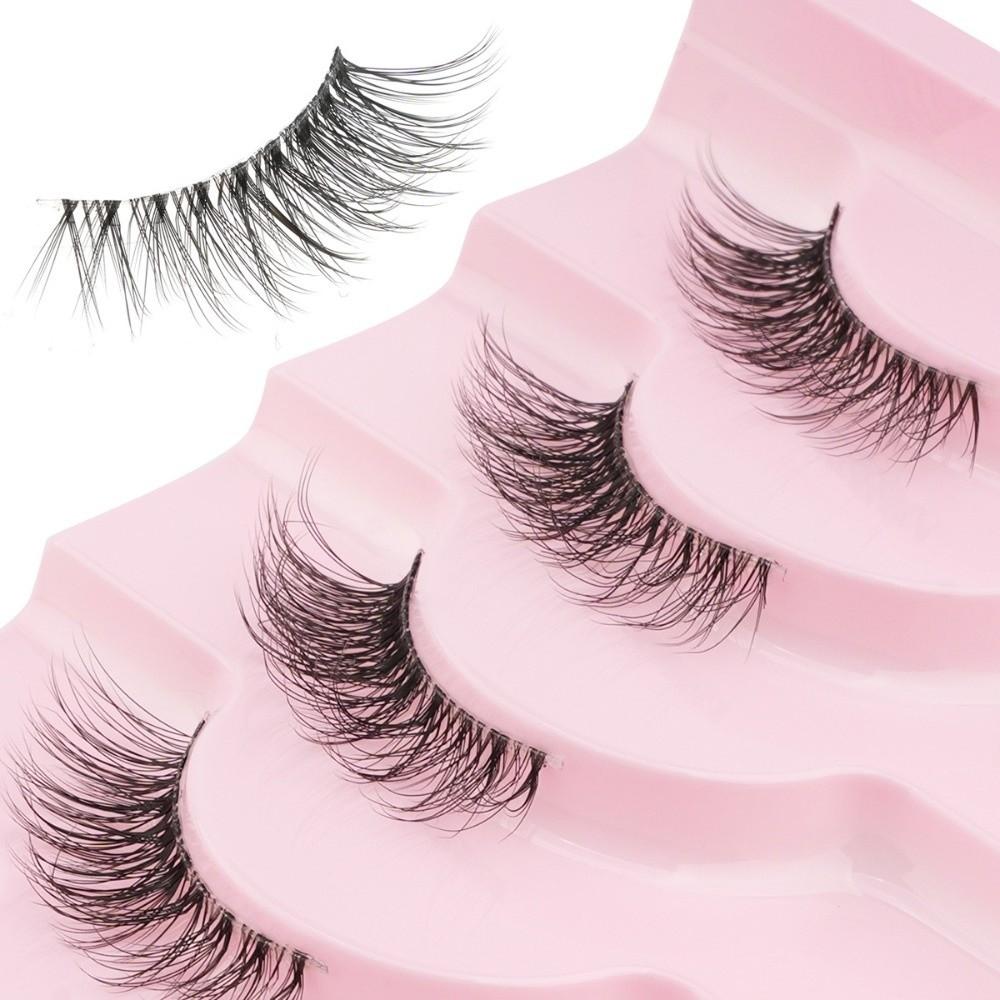 10 Pairs 7-10MM Thick Fluffy False Eyelashes Black Dense Fake Eyelashes DIY Lashes Extension Party