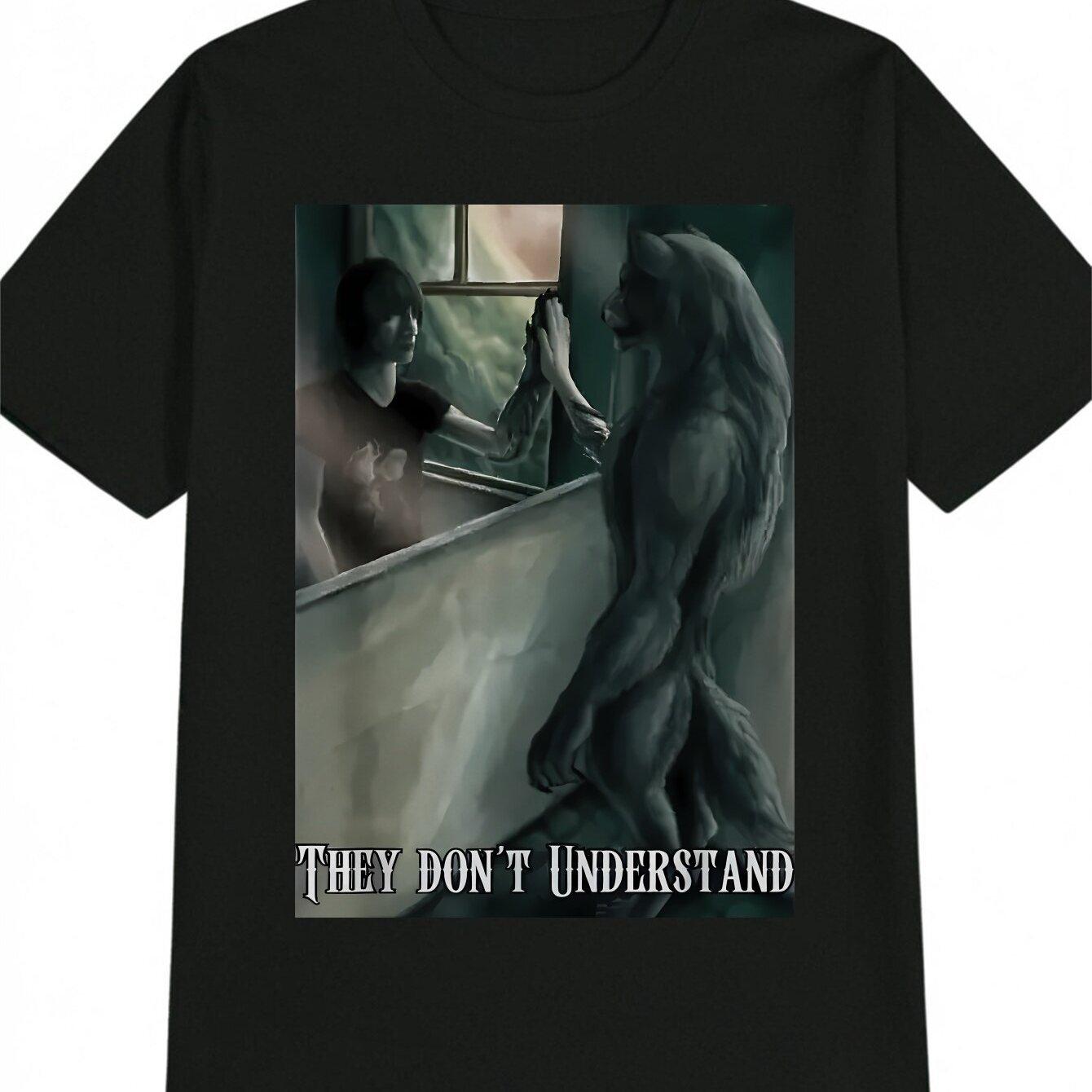 Men s They Don t Understand Gothic Werewolf Reflection Tee L чёрный
