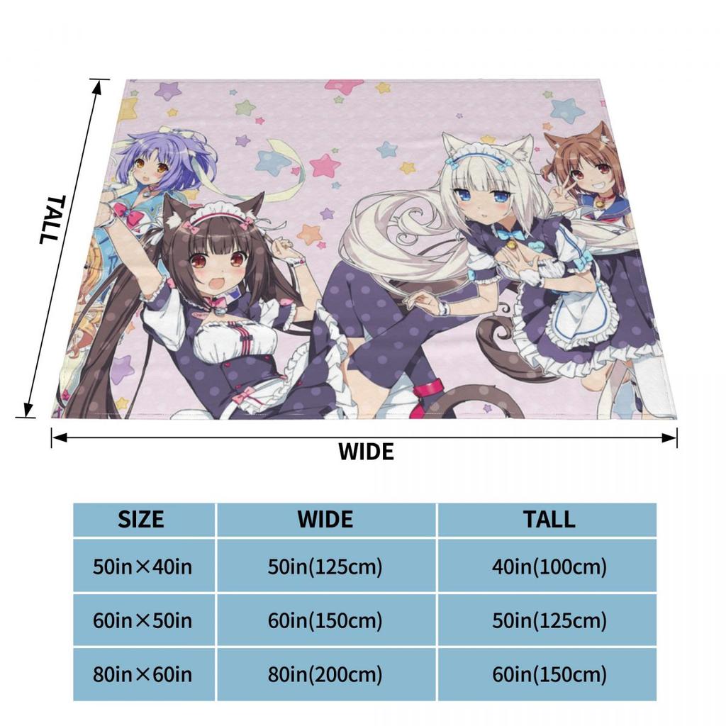 Nekopara Anime Otaku Blankets Fleece Decoration chocola vanilla Portable Super Soft Throw Blanket Bedding Couch Bedding Throws