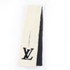 Great LOUIS VUITTON Scarf LV logo shearling mouton Ivory Sheep leather M77054 Used