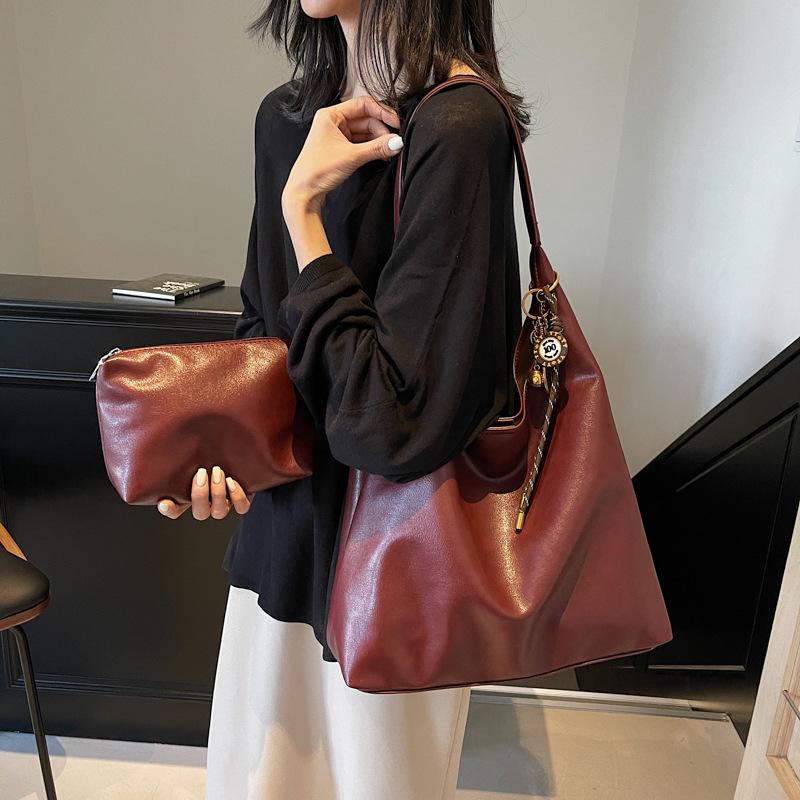 

Сумка для поездок на работу Женская Вместительная Новая Универсальная Повседневная Наплечная Сумка для Шопинга Сумка-тоут no pendant бордовый