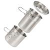 2pcs Stainless Steel Cooking Cup Mug Foldable Outdoor Camp Cook Pot Camping Cookware