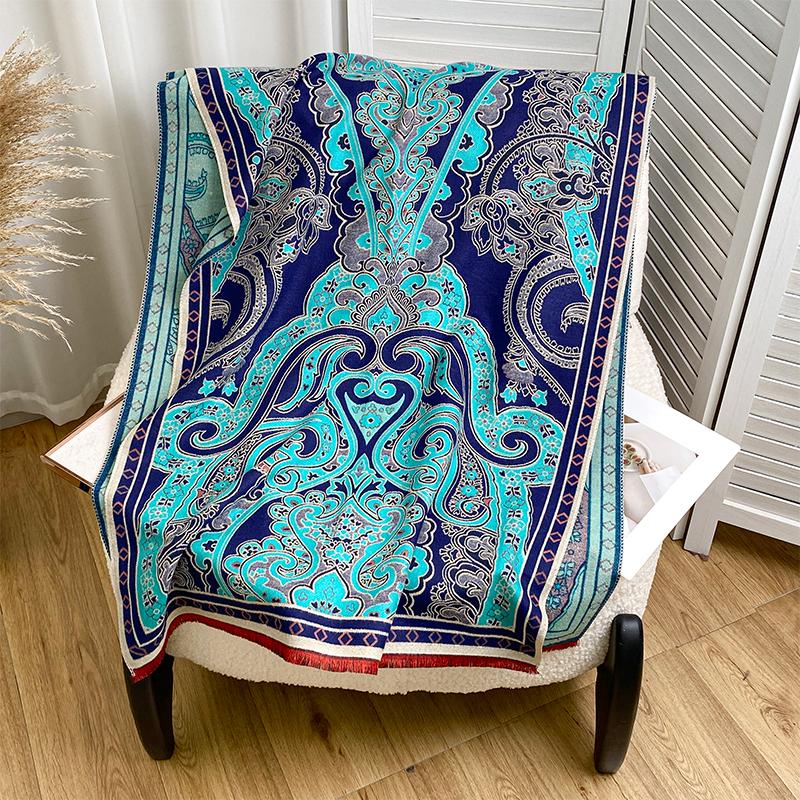 Design Paisley Printed Cashmere Scarf Women Winter Pashmina Shawls And Wraps Thick Warm Bufanda Stoles Blanket Luxury