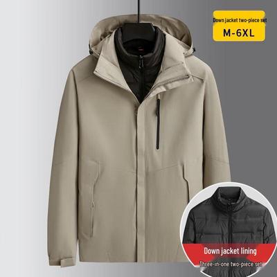 Deebinze Herren 3-in-1 Winddichte Abnehmbare Daunen-Innenjacke