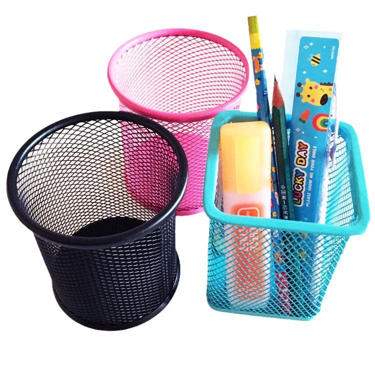 Korean Creative Metal Round Pen Holder - Iron Art Student Desktop Organizer