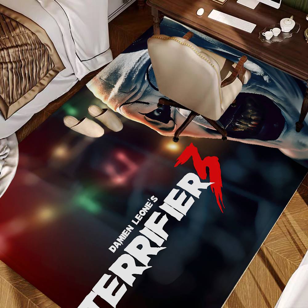 T-Terrifier 3 Horror Clown Movie Floor Mat Cheaper Anti-slip Modern Living Room Balcony Printed Bedside Mats