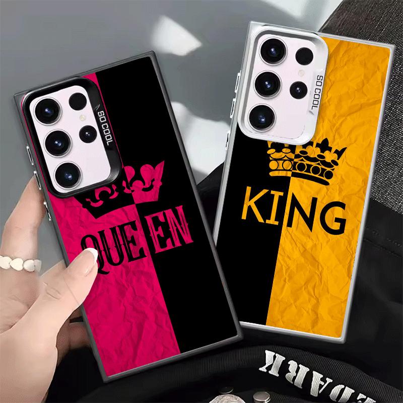 König und Königin Paar Thema Weiche Handyhülle für Samsung Galaxy S24 S25 FE S26 Edge S23 Ultra S22 Plus S21 + Stoßfeste Hülle Rückseite Sh