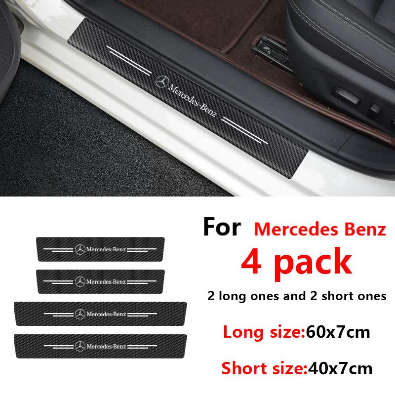 BTY4 Carbon Fiber Door Sill Rear Trunk Film Anti Scratch Sticker For Mercedes Benz W203 W204 W205 W206 W212 W213 Protective Accessori