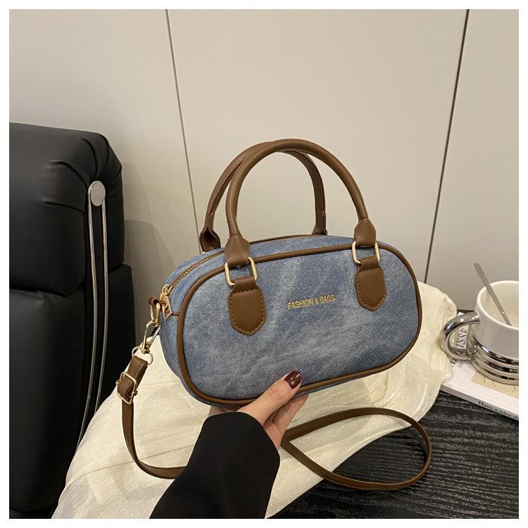 Fashion Simple Texture Boston Retro Large Capacity Handheld Shoulder Crossbody Pillow Bag For Women