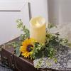 1Pc Artificial Floral Sunflower 25CM DIY Artificial Greenery Garland Wedding Table Party Decorations Candle Ring Candlestick