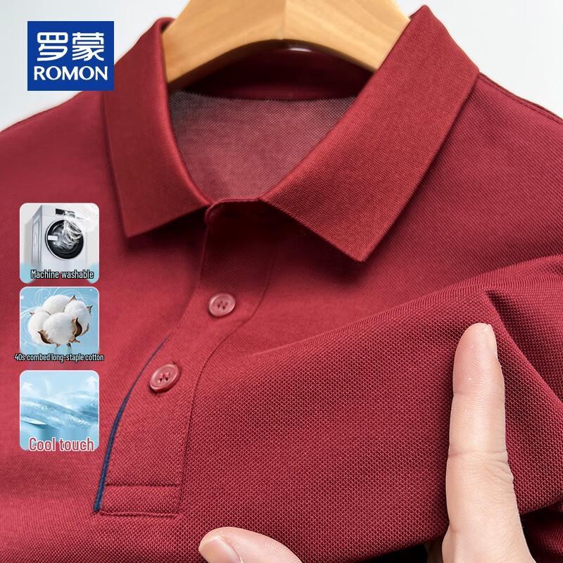 ROMON Men's Breathable Summer Casual Business Polo Shirt