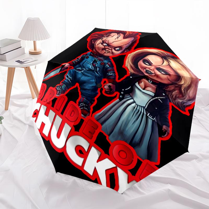 Printed Horror charactersPrinted Folding Umbrella,Outdoor,Leisure,And Travel Umbrella,Durable Umbrella Fabric,Birthday And Holiday Gift