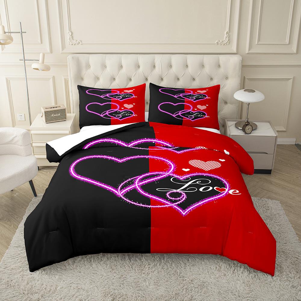3D Digital Printing Kit Home Textile Quilt Cover Bed Sheet Bedding Three-Piece Set