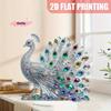 S-1Pc 2D Flat Acrylic Figurine Luxurious Crystal Peacock Ornament Tabletop Decoration For Bedroom Living Room Office