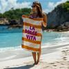 1pcs Oversized Microfiber Beach Towel - Soft, Lightweight, Quick-Dry Towel with Fun Prints, A poster with the words La Dolc