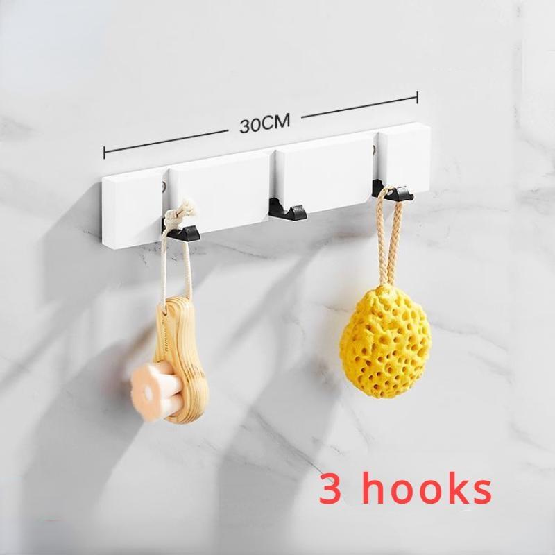 Umerașe de uz casnic, creativ, de lux, din lemn, ușă invizibilă, cârlig pentru rând de uși, pliabil, geantă de haine, cârlig pentru agățat cheie, suport pentru haine pentru sufragerie(3 cârlige/5 cârlige)