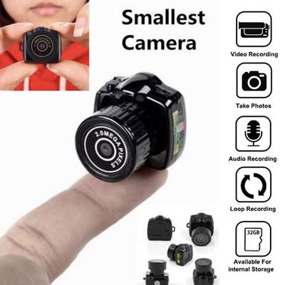 20W Tiny Camera HD Video Audio Recorder Car Sport Micro Cam Webcam With Mic Y2000 Camcorder Small DV DVR Security Secret Nanny