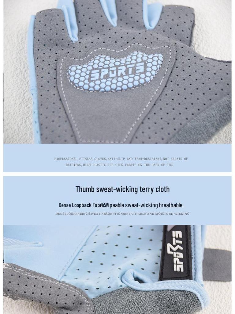 Kids' Non-Slip Half-Finger Sports Gloves: Breathable, Elastic, Wear-Resistant for Climbing, Cycling, Pull-ups & Skating.