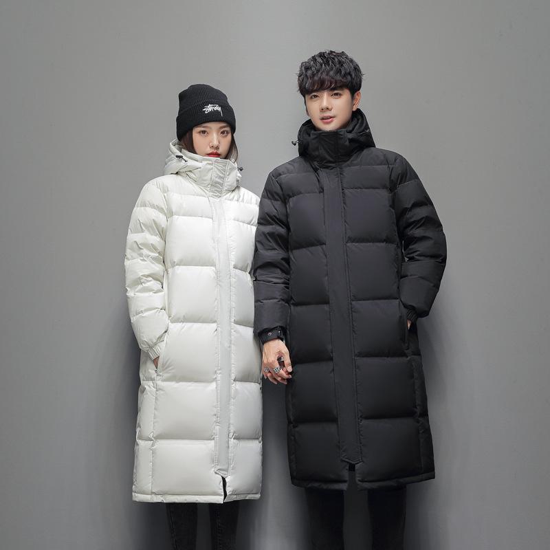 New Feather Uniform Men's Medium and Long Men's Winter Warm Jacket Men's and Women's Same White Duck Down Couple Top