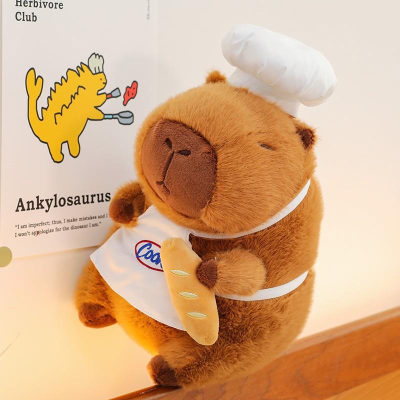 Chef Bread Capybara Kapibara Plush Toy Cute Guinea Pig Doll Gift