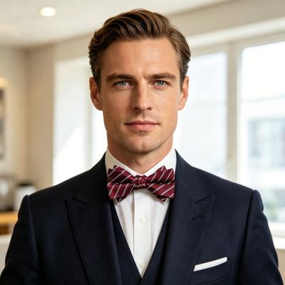 Men Bow Tie Multiple Pattern Design Rich Color Red Wedding Neck Tie Lightweight Business Neckwear Formal Occasions Office Wear