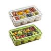Sectioned Produce Storage Container with Clear Lid, 8 Compartment Plastic Box for Fridge Ingredient Sorting Use