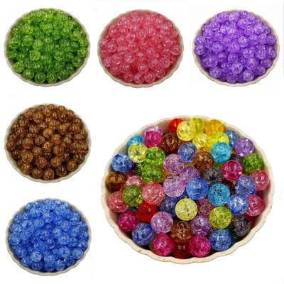 Home Party Supplies Ciondolo Crackle All'ingrosso Fai da te Gioielli Accessori Perline Sciolte Collana Bracciale Perline Distanziali Acriliche 20 Pz 8mm