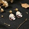 European Retro Western Leather Patchwork Dangle Earrings - Bohemian Style Jewelry